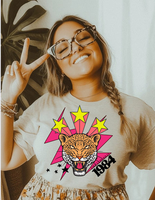 Colorful Leopard with Stars DTF Transfer