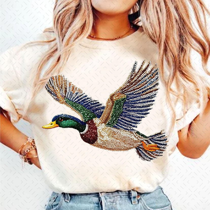 Mallard Duck Sequins DTF Transfer
