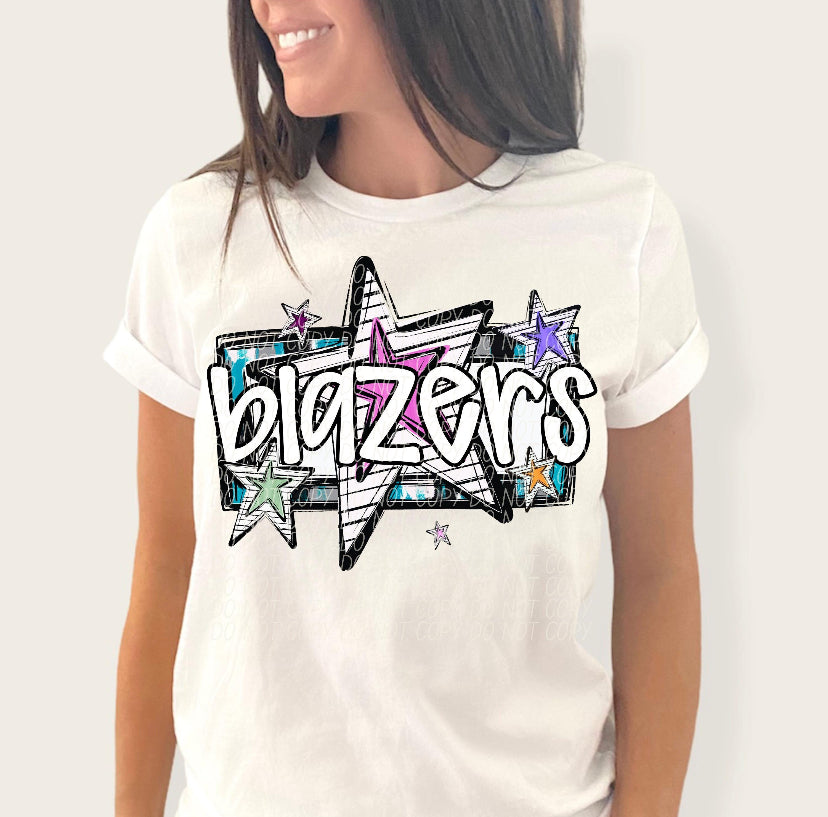 Blazers Bright Stars DTF Transfer