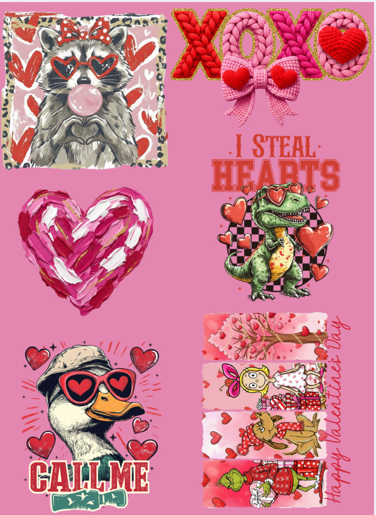 Youth Pre Made Valentines DTF Transfers (22x30)