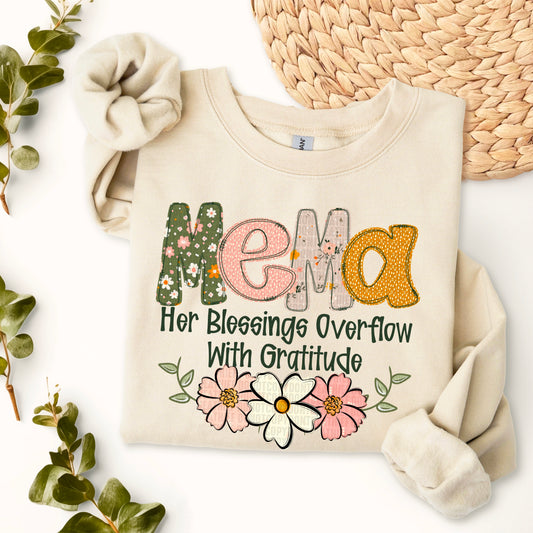 Blessings Overflow Mema DTF Transfer