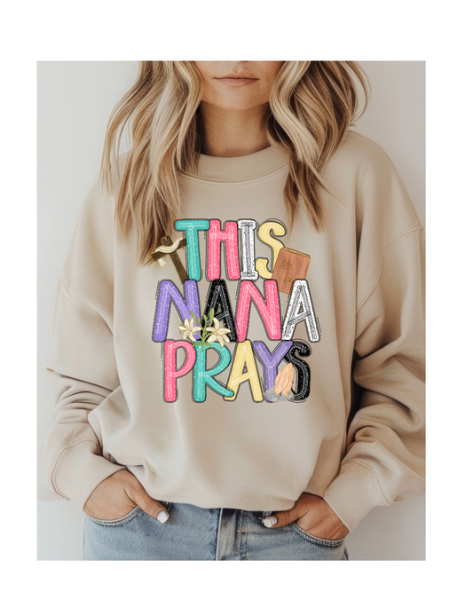 This Nana Prays DTF Transfer
