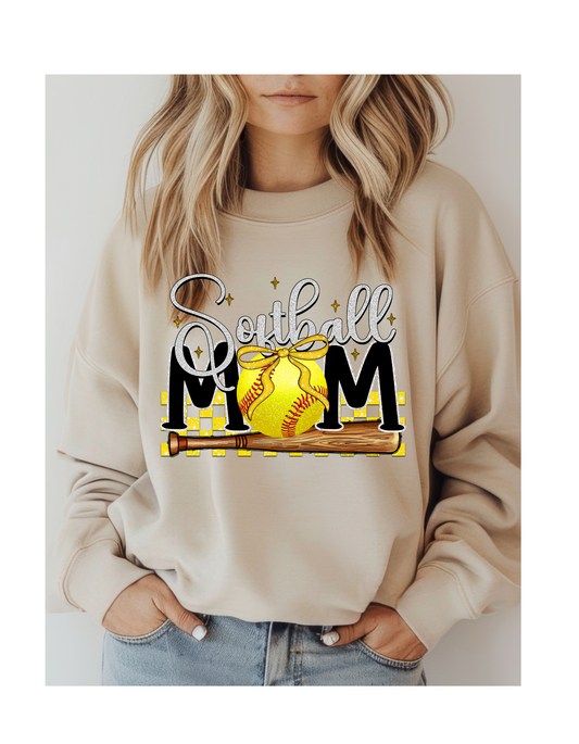 Softball Mom Yellow DTF Transfer