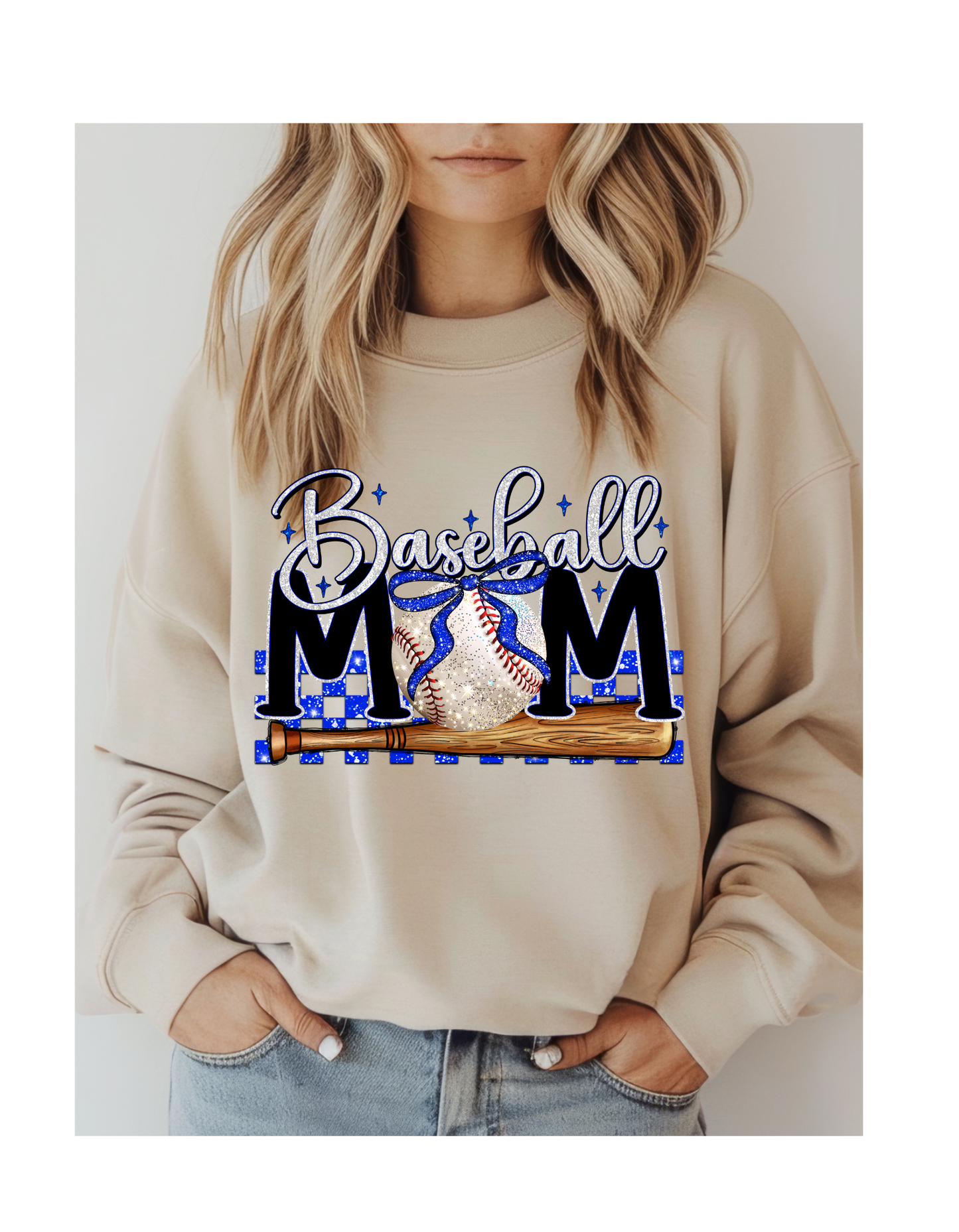 Baseball Mom Blue DTF Transfer