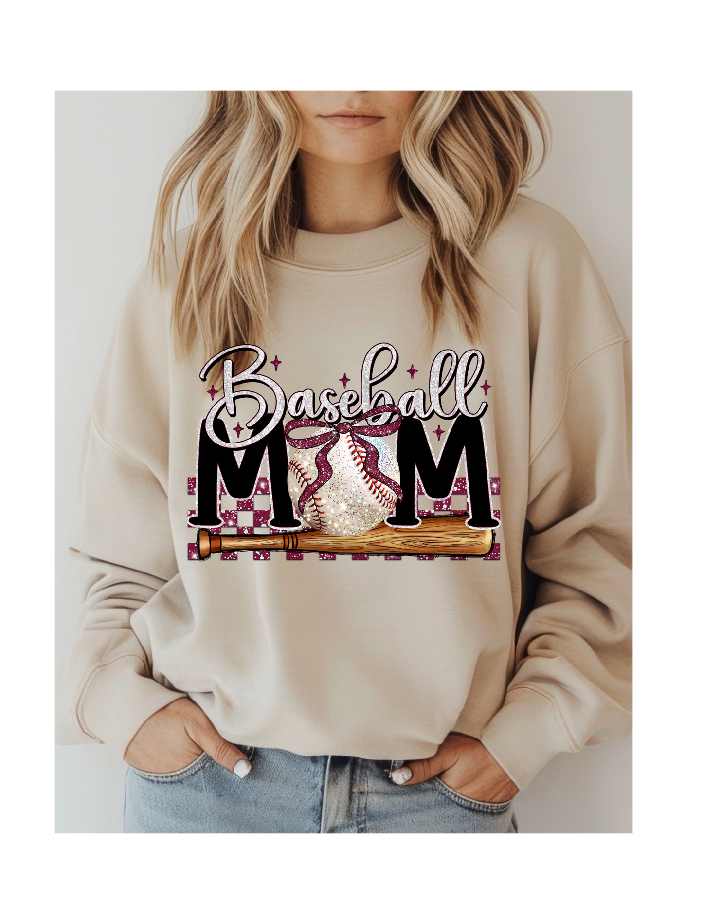 Baseball Mom Maroon DTF Transfer