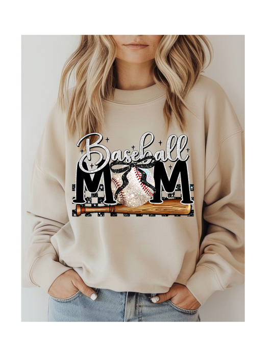 Baseball Mom Black DTF Transfer