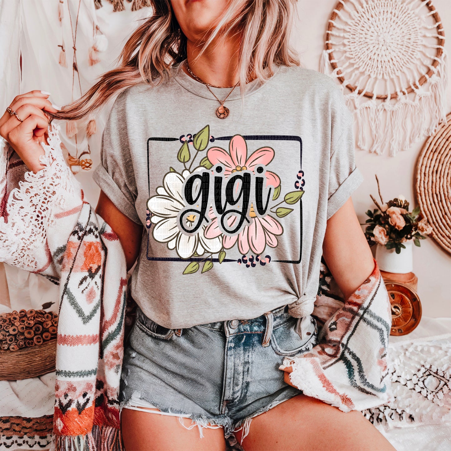 Floral Name Gigi DTF Transfer
