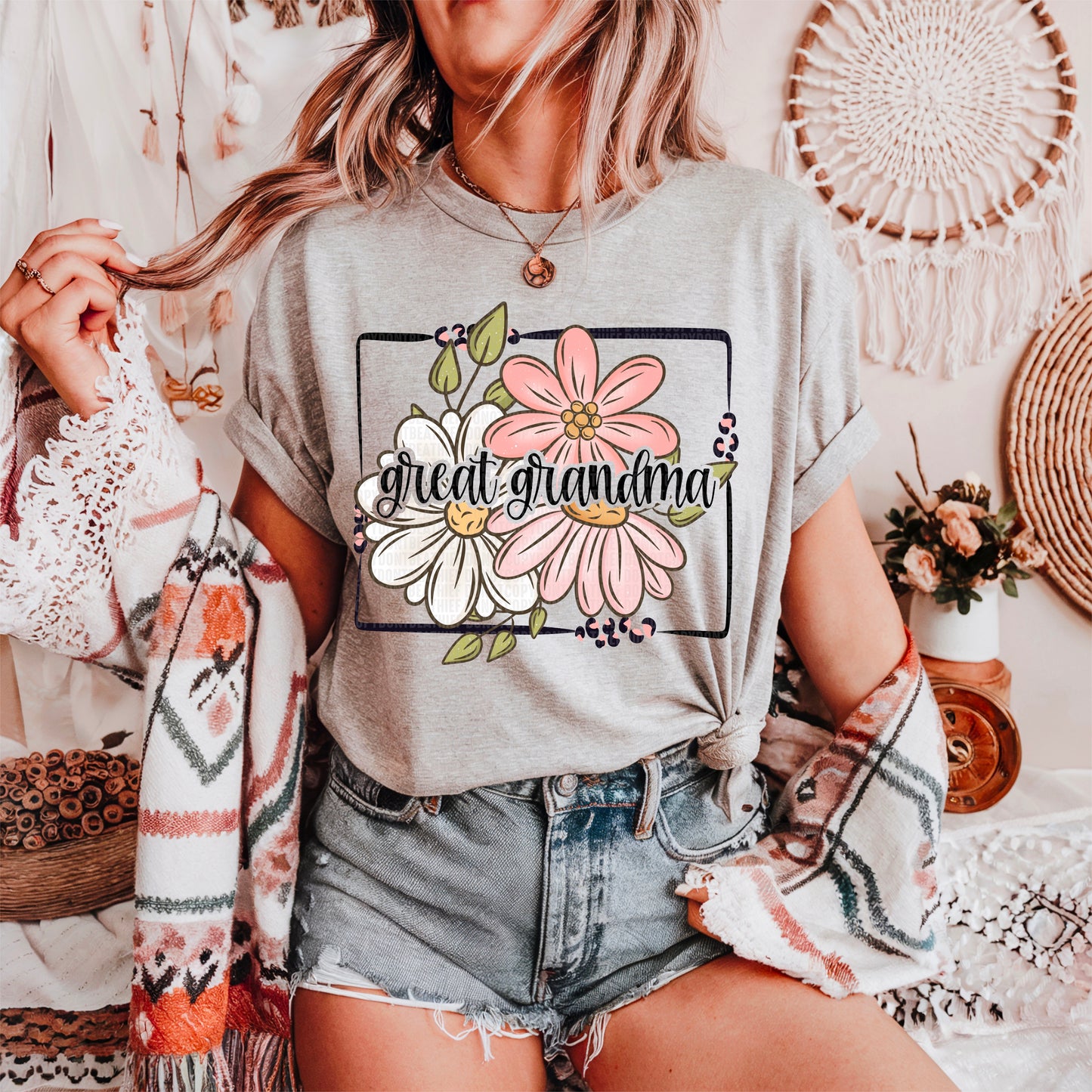 Floral Name Great Grandma DTF Transfer