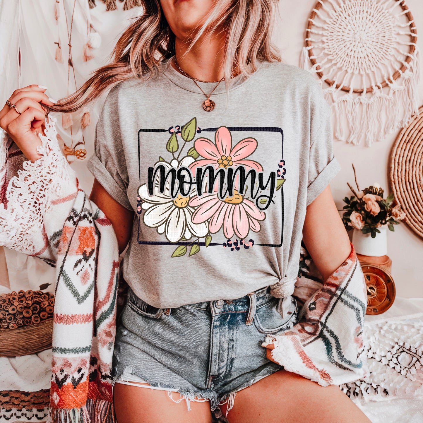 Floral Name Mommy DTF Transfer