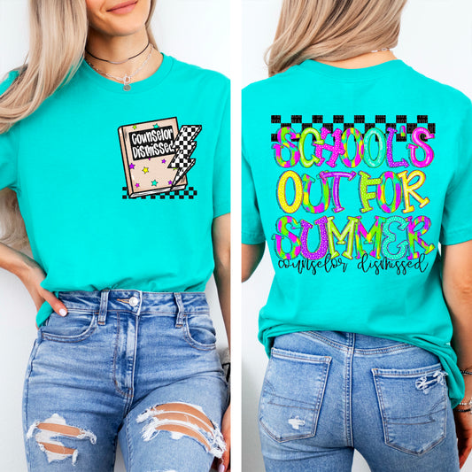 Front And Back Schools Out Counselor DTF Transfer