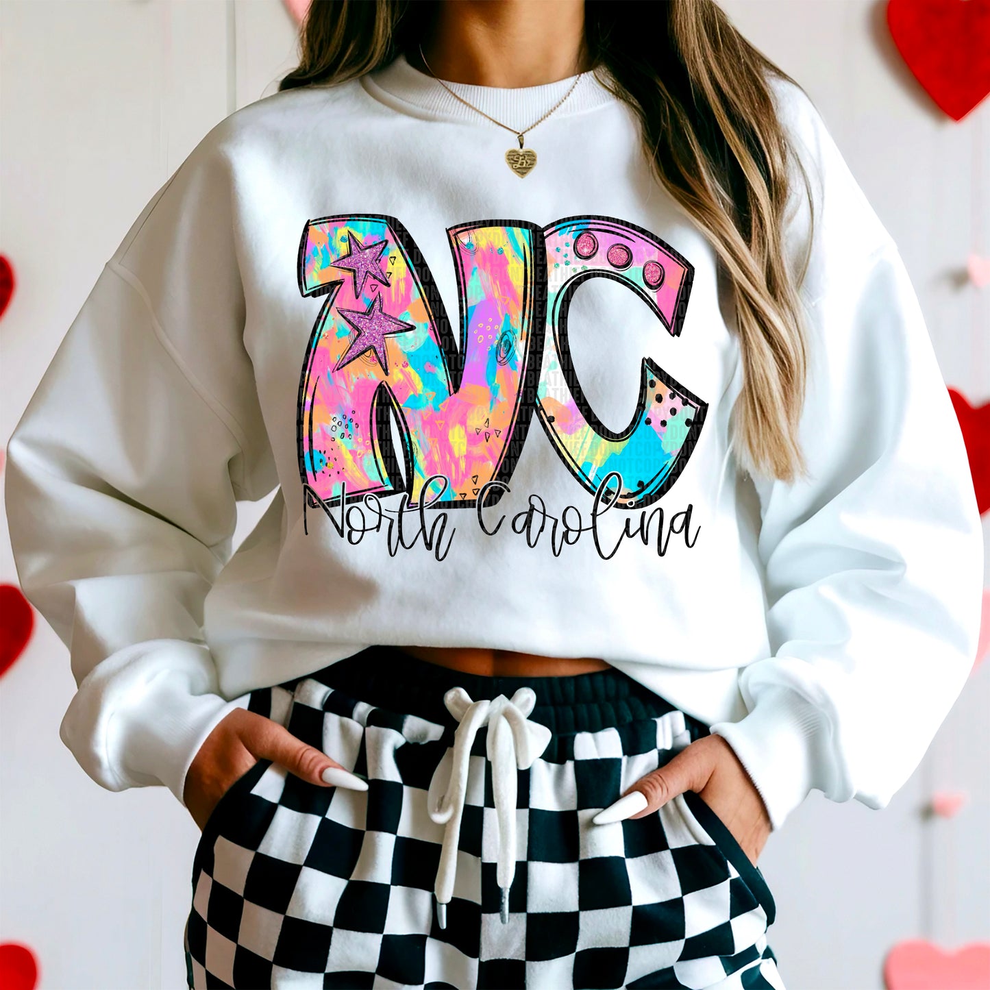 Neon North Carolina DTF Transfer