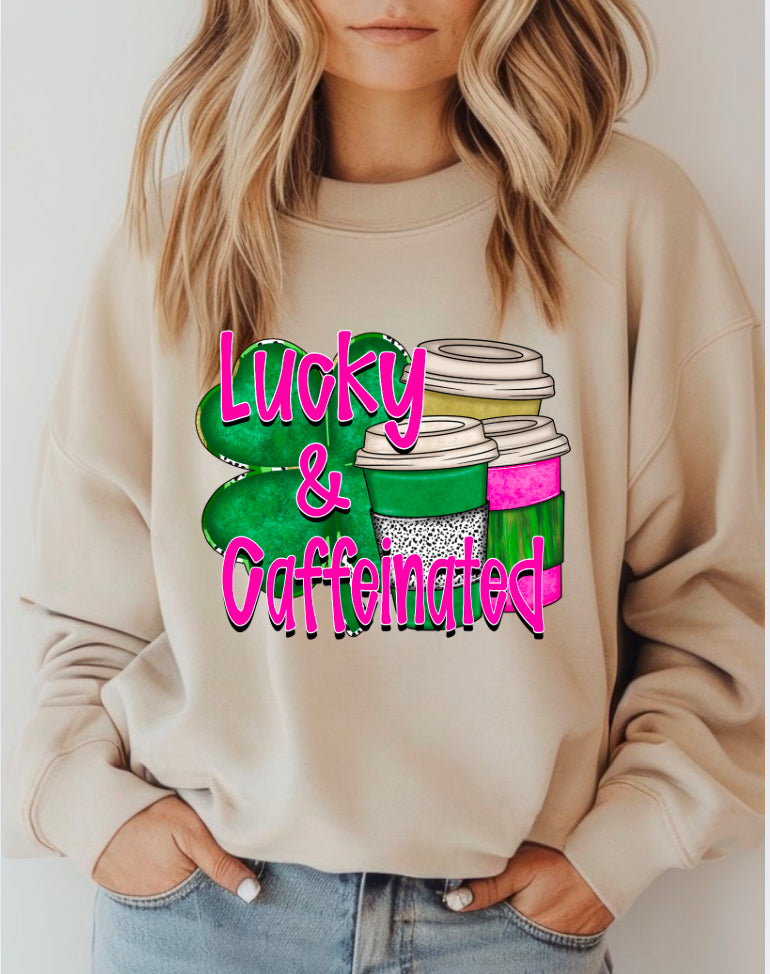 Lucky & Caffeinated DTF Transfer