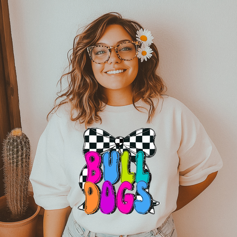 Bulldogs Preppy Checkered DTF Transfer