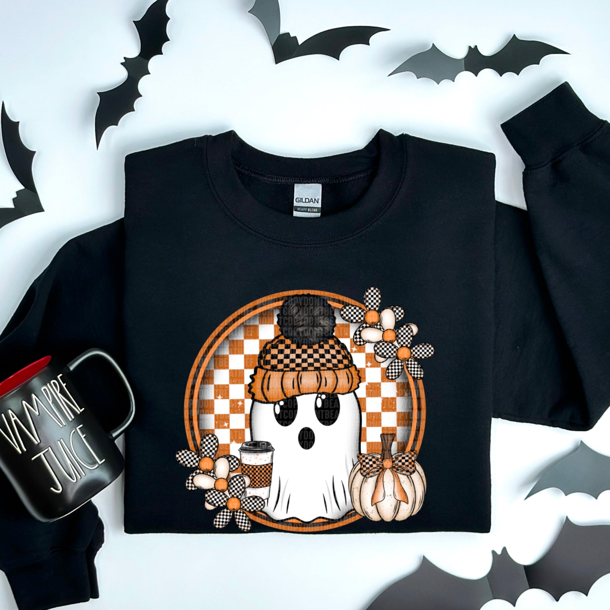 Kay’s and Grace Transfers 12” Checkered Ghost DTF Transfer Checkered Ghost DTF Transfer