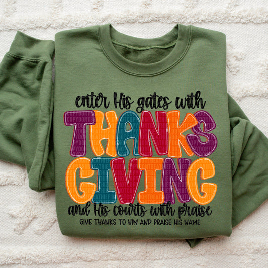 Kay’s and Grace Transfers 12” Enter His Gates With Thanksgiving DTF Transfer Enter His Gates With Thanksgiving DTF Transfer