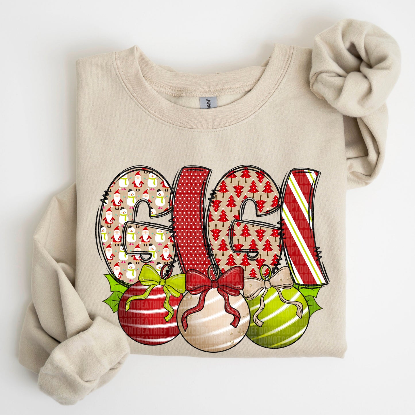 Kay’s and Grace Transfers 12” GiGi Christmas balls DTF Transfer