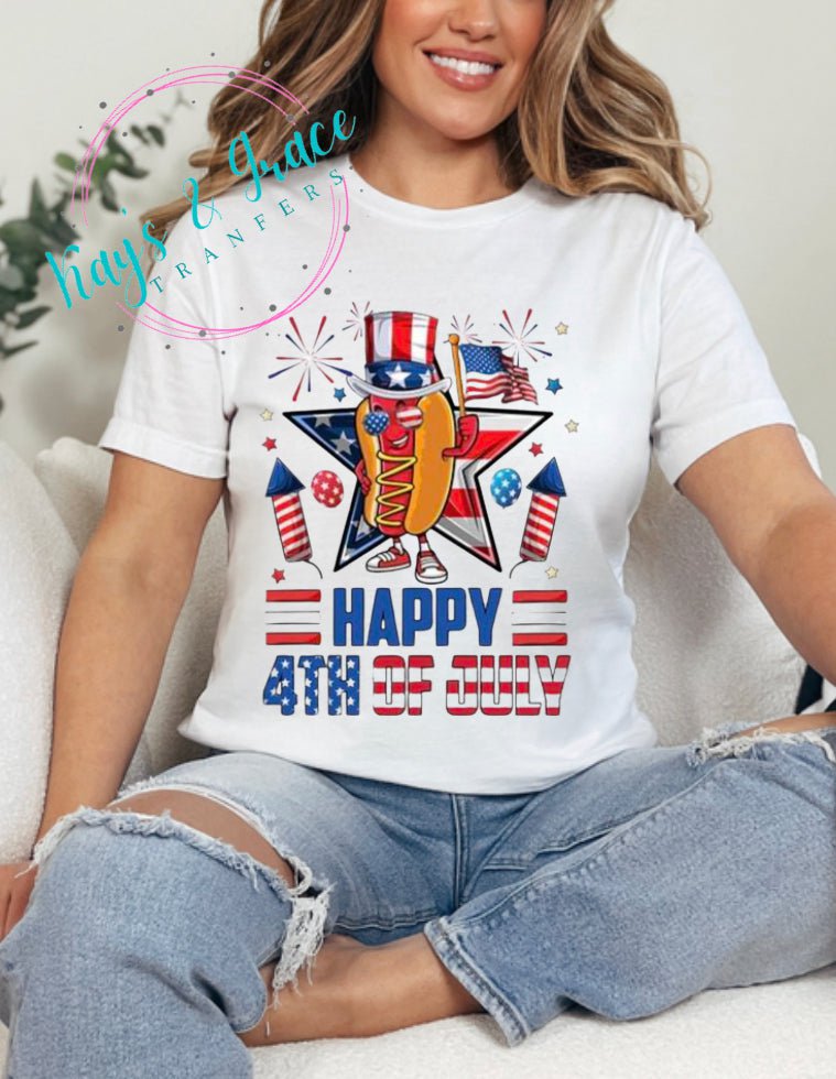 Kay’s and Grace Transfers 12” Happy Fourth Of July Heat DTF Transfer