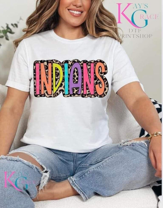 Kay’s and Grace Transfers 12” Indians Colorful, Leopard, DTF Transfer