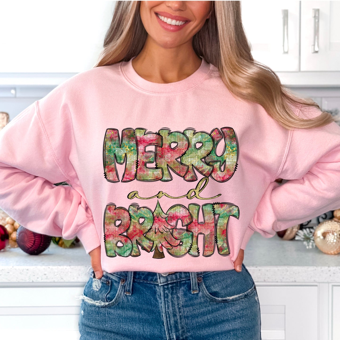 Kay’s and Grace Transfers 12” Merry And Bright DTF Transfer Merry And Bright DTF Transfer