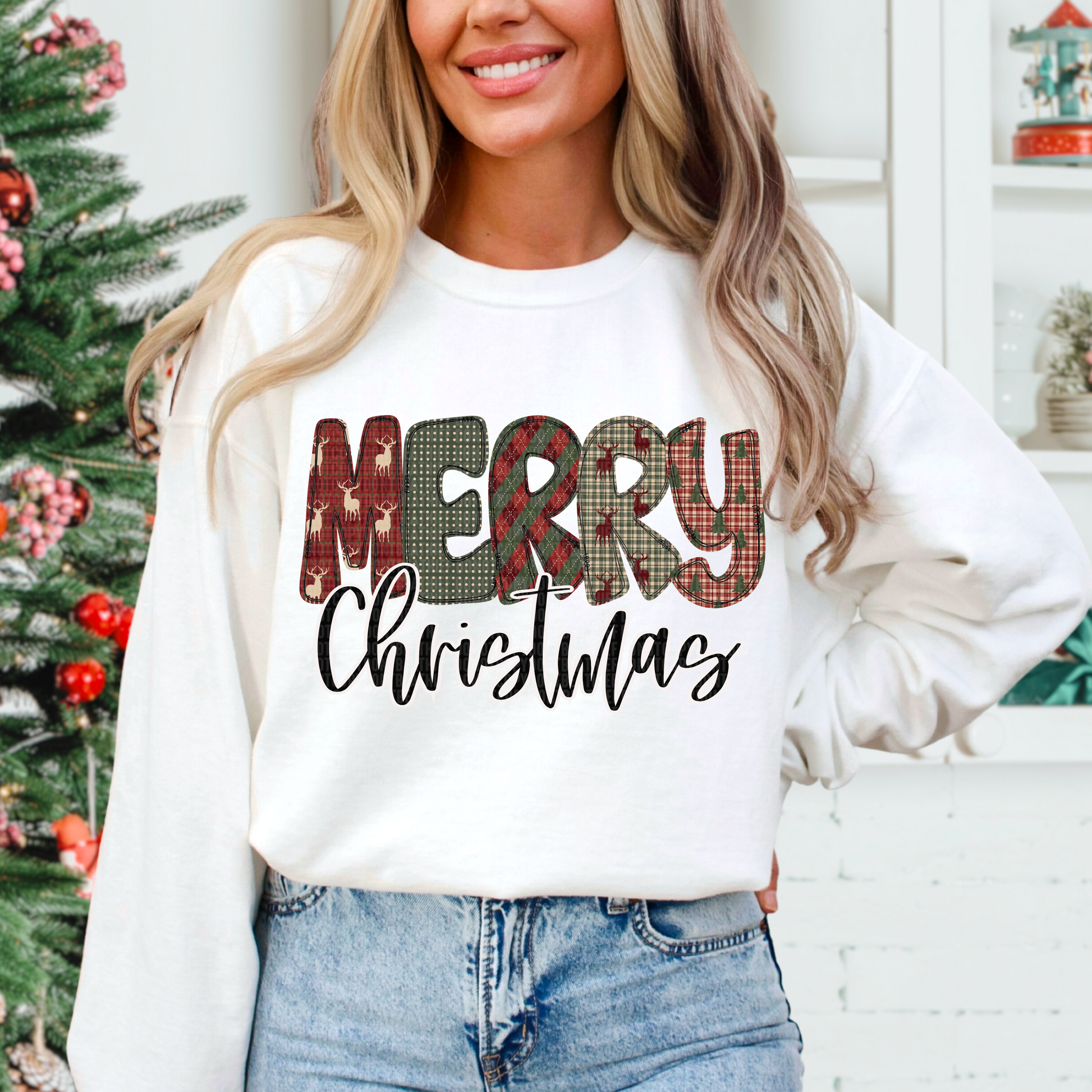Kay’s and Grace Transfers 12” Merry Christmas DTF Transfer Merry Christmas DTF Transfer