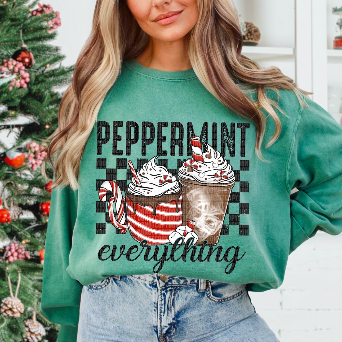 Kay’s and Grace Transfers 12” Peppermint Everything DTF Transfer Peppermint Everything DTF Transfer