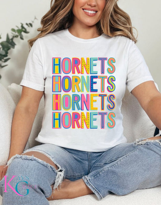Kay's & Grace Clothing Company  12” Bright Hornet Colorful, DTF Transfers