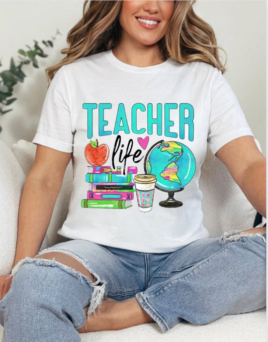 Kay's & Grace Clothing Company  12” Teacher Life Heat DTF Transfer