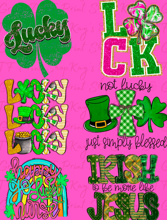 Adult Pre made St.Patrick Day Gang Sheet