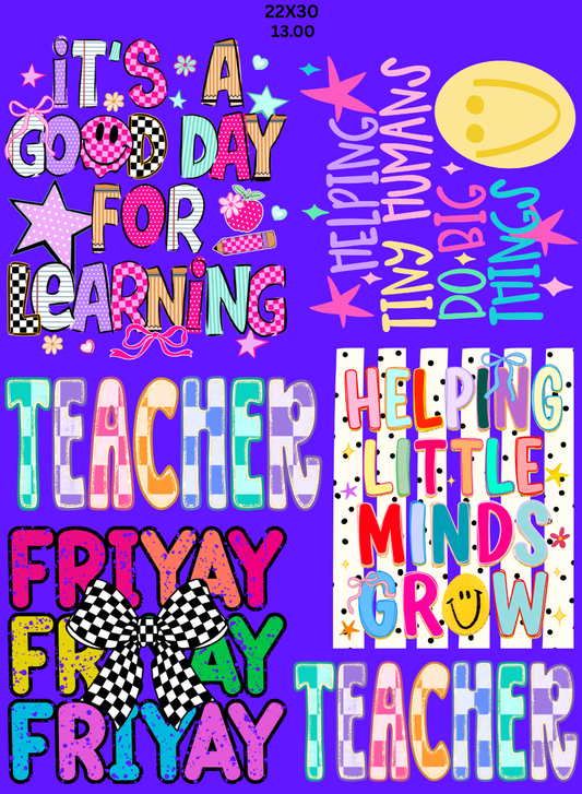 Teacher Pre made Gang sheet