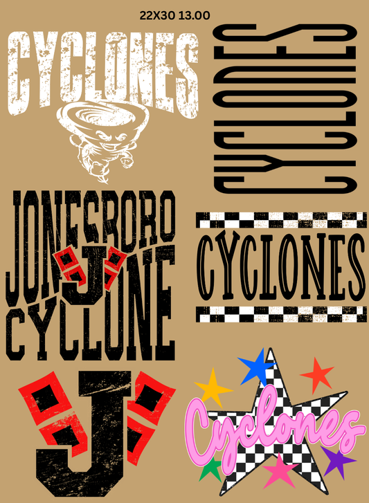 Cyclones Premade Gang Sheet