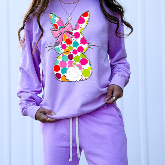 Polka-Dot Easter Bunny DTF Transfer