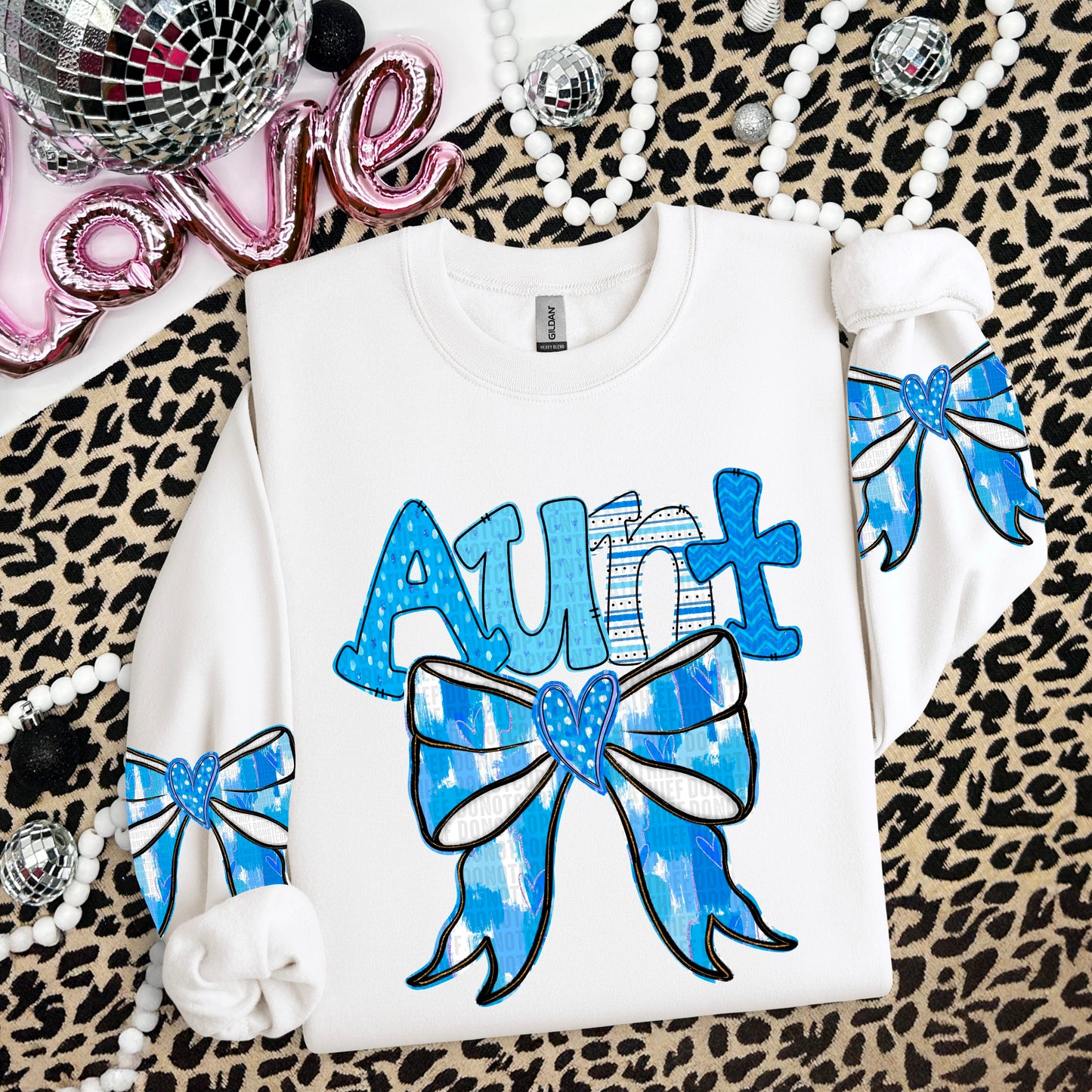 Blue Coquette Aunt DTF Transfer