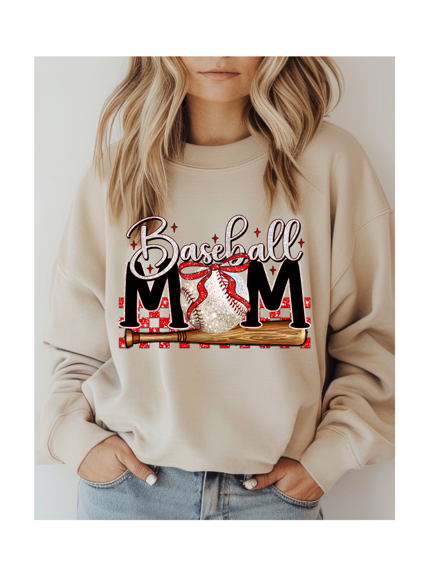 Baseball Mom Red DTF Transfer