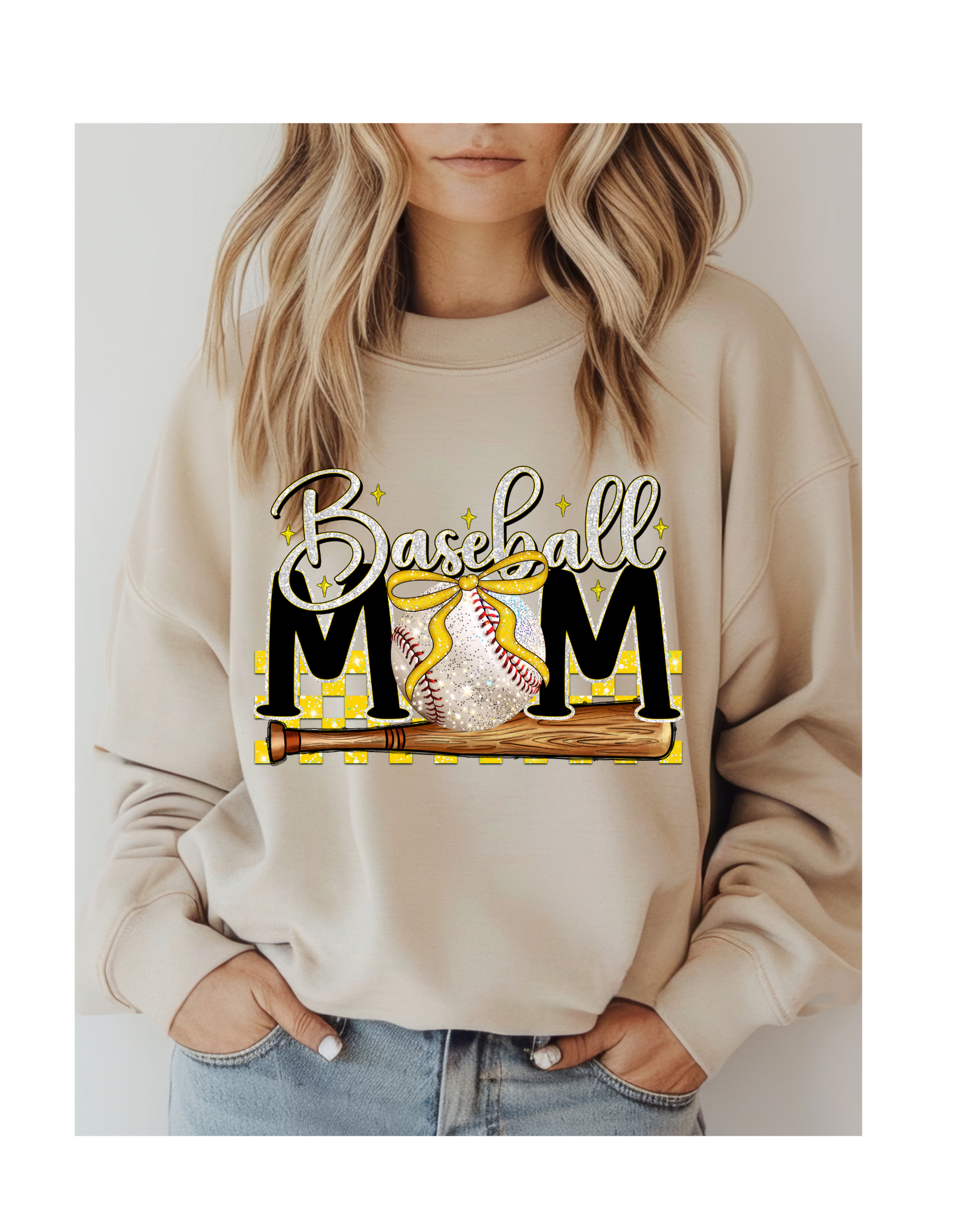 Baseball Mom Yellow DTF Transfer