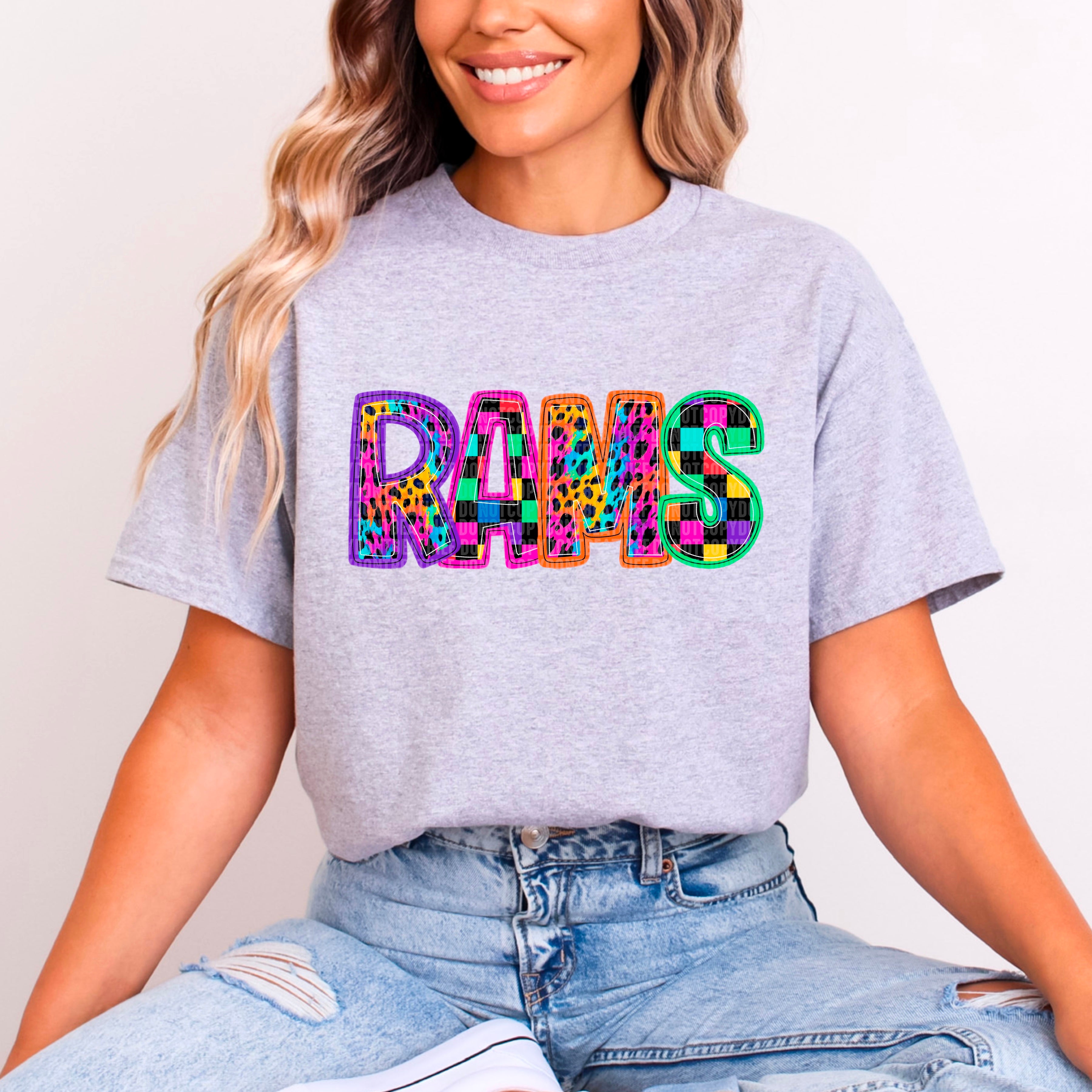 Rams Rainbow DTF Transfer – Kay's & Grace DTF Transfer