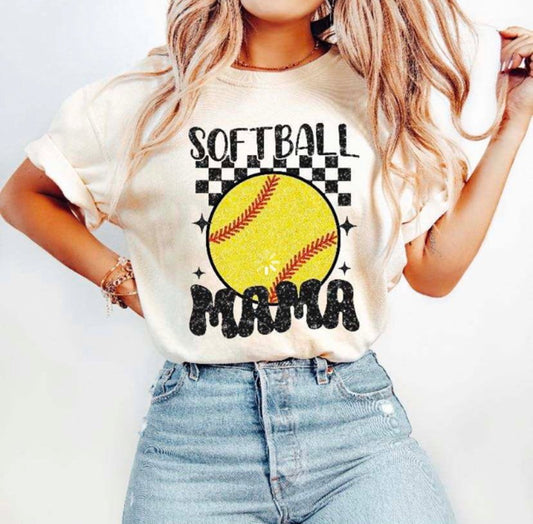 Kay's & Grace Clothing Company  12” SoftBall Mama DTF Heat Transfer