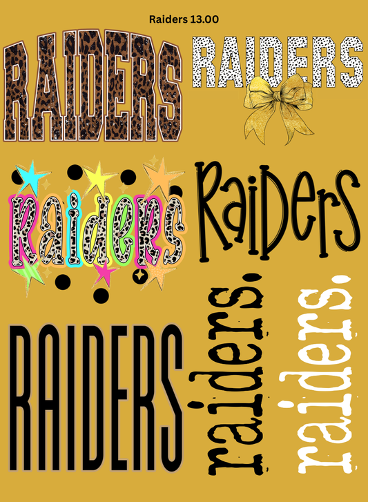 RAIDERS Pre made Gang sheet